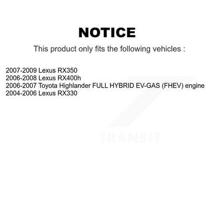 Rear Brake Caliper Rotors Ceramic Pad Kit For Lexus RX350 RX330 Toyota Highlander RX400h KC8-100102T