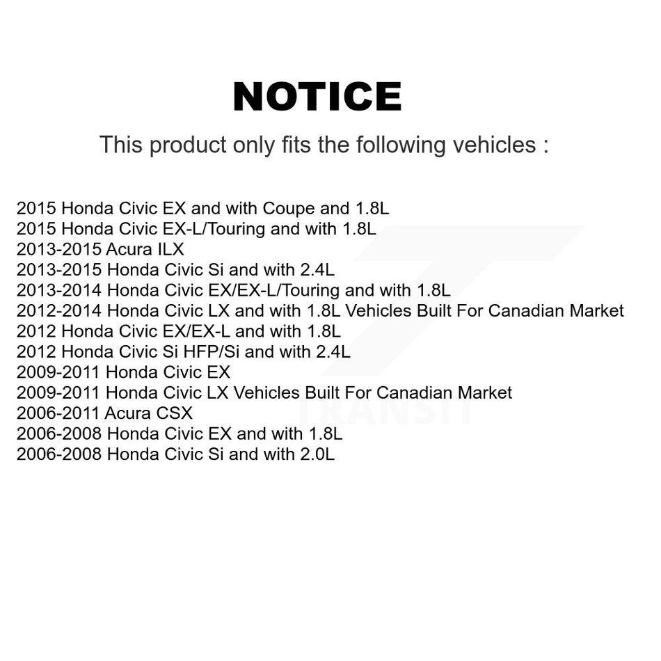 Rear Disc Brake Caliper Rotors And Ceramic Pads Kit For Honda Civic Acura CSX ILX KC8-100108T