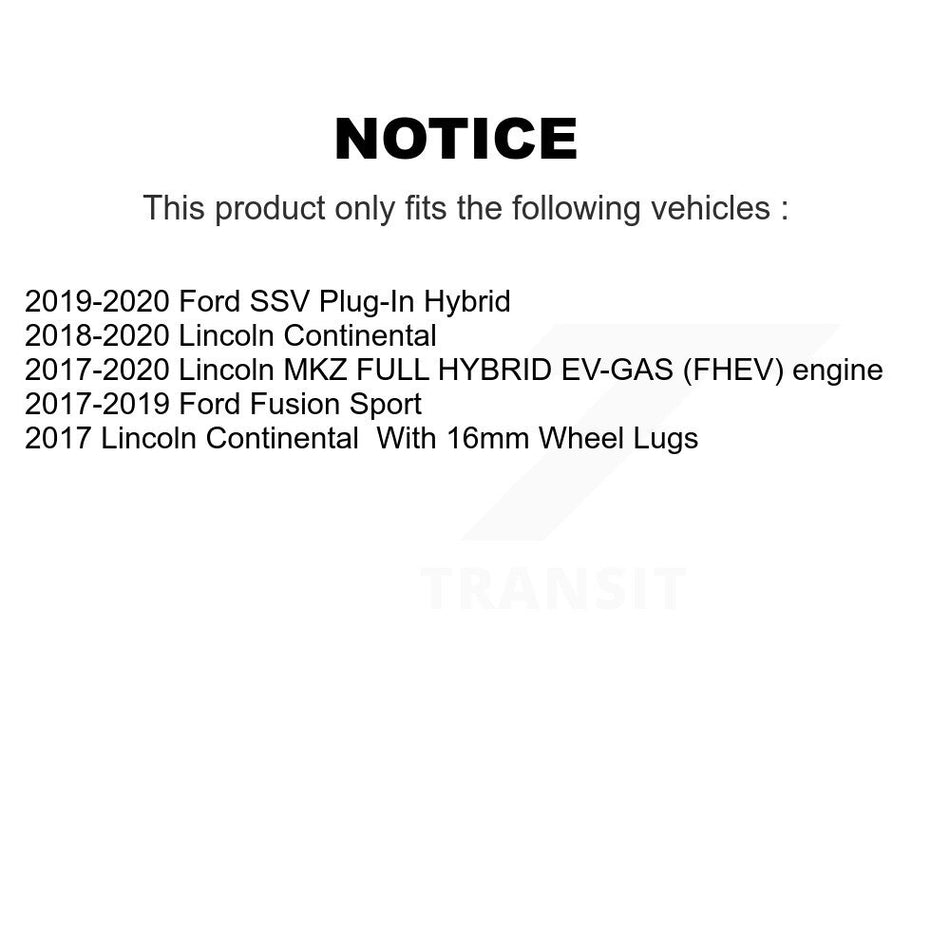 Rear Brake Caliper Rotor And Ceramic Pad Kit For Ford Fusion Lincoln MKZ Continental SSV KC8-100152T