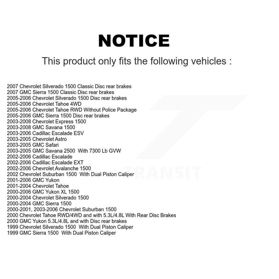 Front Brake Caliper Rotor Ceramic Pad Kit For Chevrolet Silverado 1500 GMC Tahoe Sierra Suburban Yukon Avalanche XL Cadillac Classic Escalade Express Astro ESV EXT Savana 2500 KC8-100159C