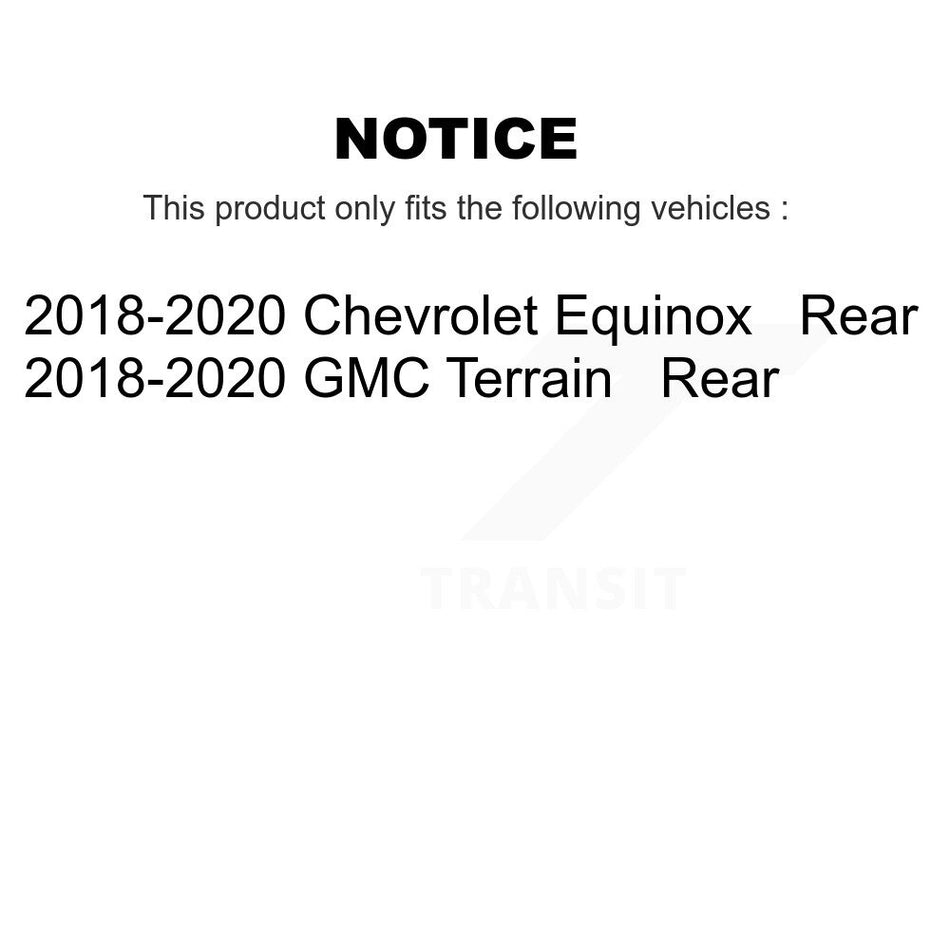 Rear Disc Brake Caliper Rotors And Ceramic Pads Kit For 2018-2020 Chevrolet Equinox GMC Terrain KC8-100186T