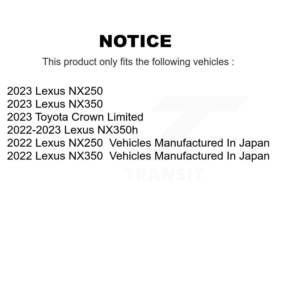 Front Disc Brake Caliper Rotors And Ceramic Pads Kit For 2022 Lexus NX350h NX350 NX250 KC8-100219C