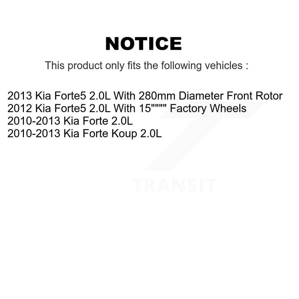 Front Disc Brake Caliper Rotors And Ceramic Pads Kit For Kia Forte Koup Forte5 2.0L KC8-100220C