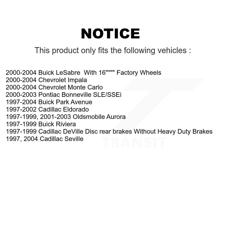 Front Brake Caliper Rotor Semi-Metallic Pad Kit For Chevrolet Impala Buick LeSabre Monte KC8-100230P