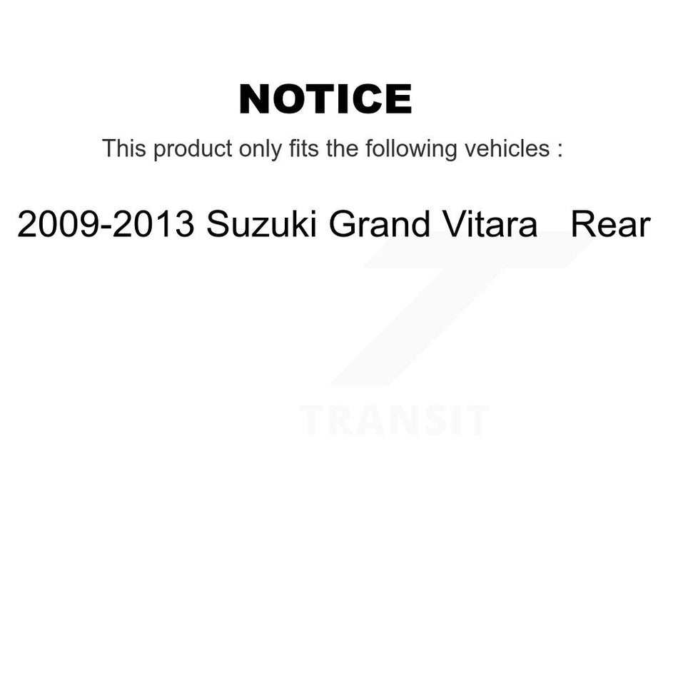 Rear Disc Brake Caliper Rotors And Ceramic Pads Kit For 2009-2013 Suzuki Grand Vitara KC8-100246T