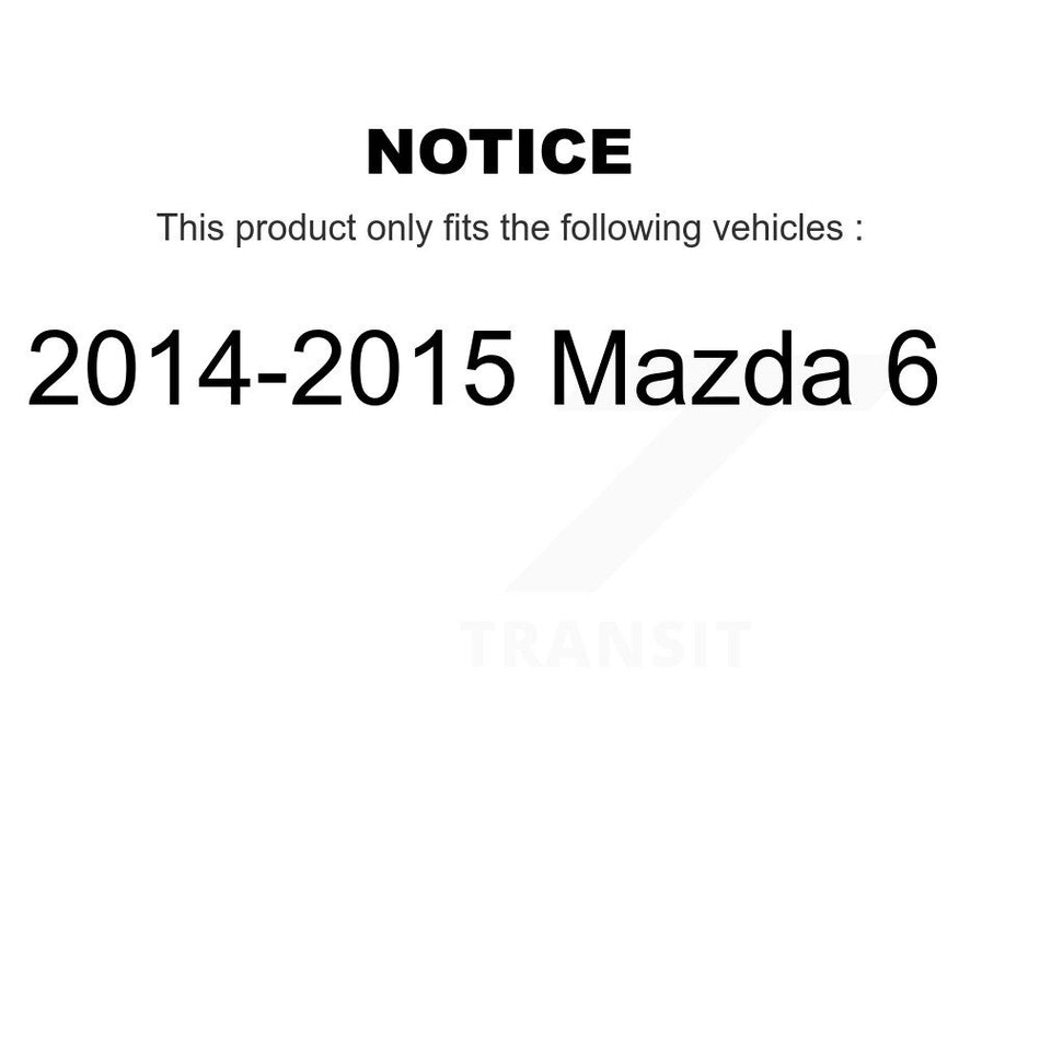 Rear Disc Brake Caliper Rotors And Ceramic Pads Kit For 2014-2015 Mazda 6 KC8-100265T