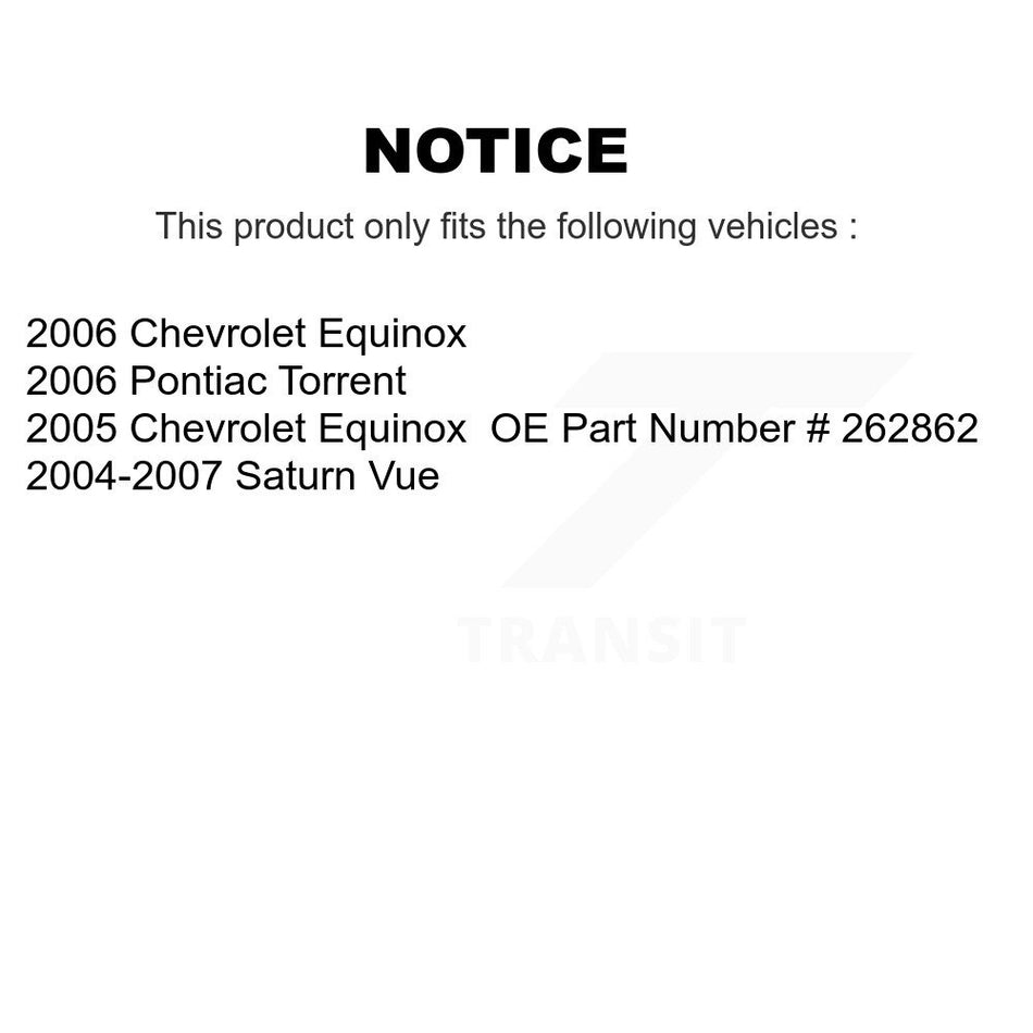 Front Brake Caliper Rotor Semi-Metallic Pad Kit For Chevrolet Equinox Saturn Vue Pontiac KC8-100266S