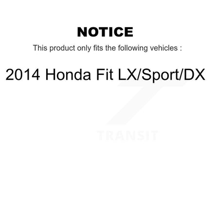 Front Disc Brake Caliper Rotors And Ceramic Pads Kit For 2014 Honda Fit LX Sport DX KC8-100301C