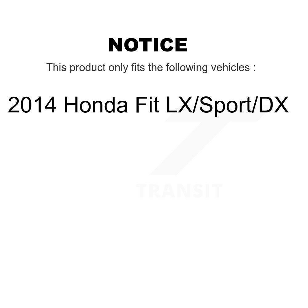 Front Disc Brake Caliper Rotors And Semi-Metallic Pad Kit For 2014 Honda Fit LX Sport DX KC8-100306P