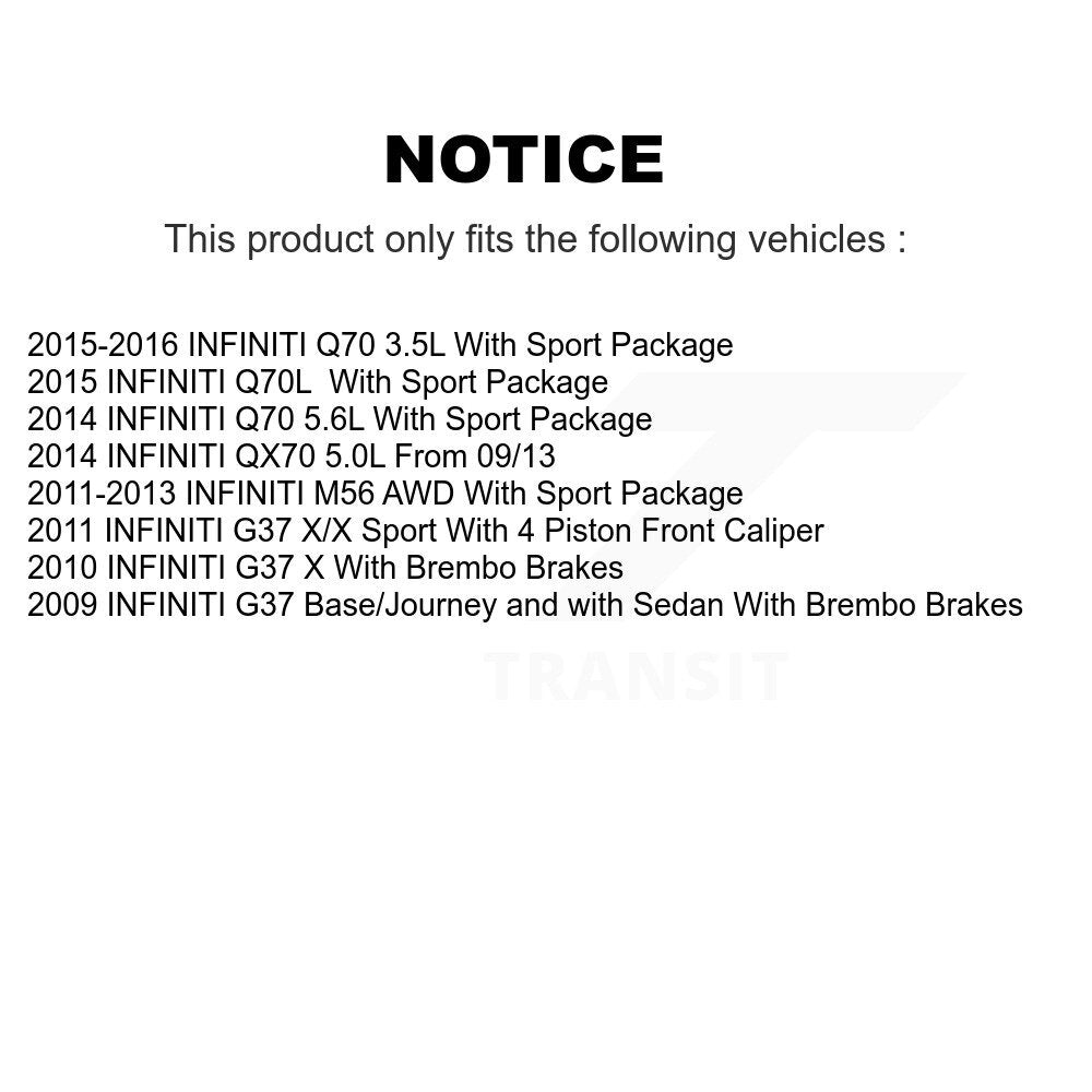 Front Brake Caliper Rotor & Ceramic Pad Kit For 09-13 INFINITI G37 With 4 Piston KC8-100312C