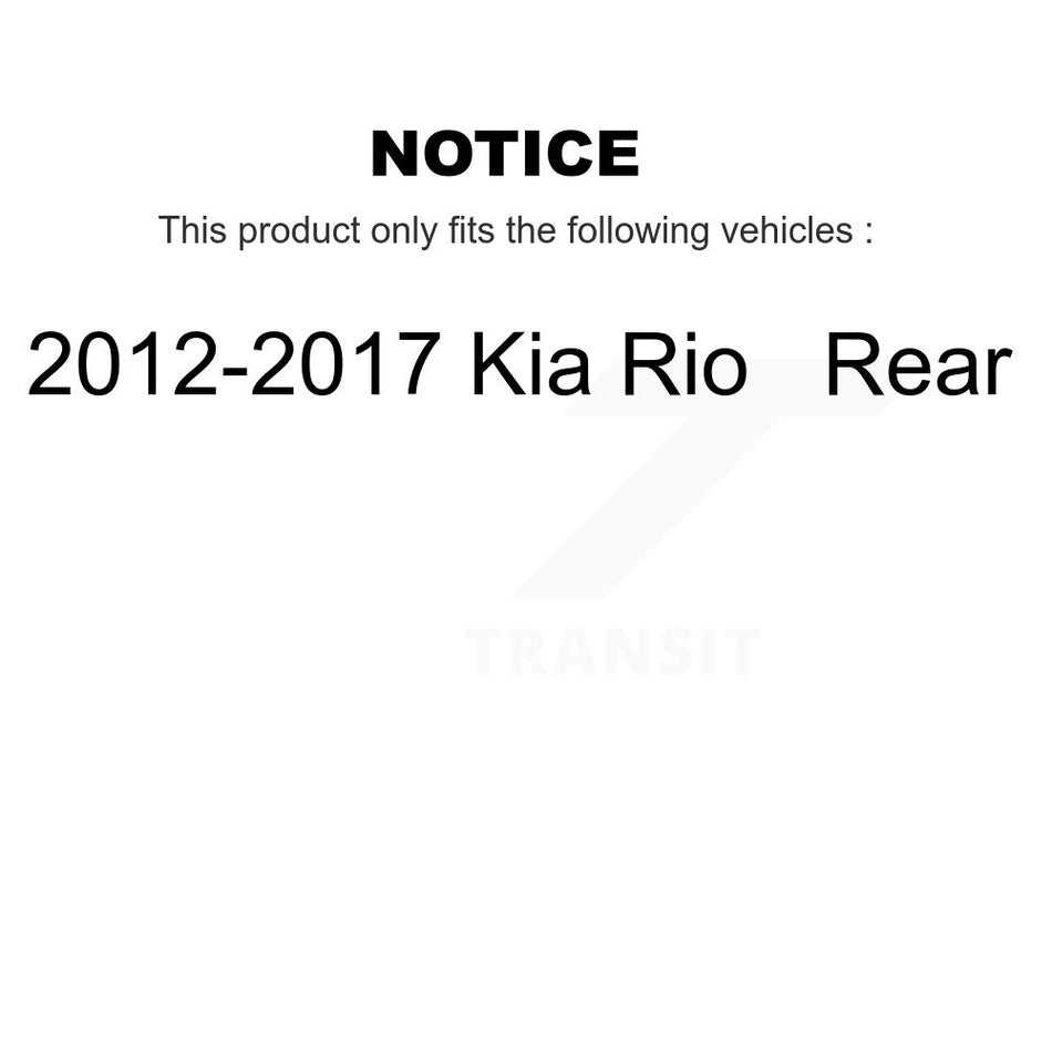 Rear Disc Brake Caliper Rotors And Ceramic Pads Kit For 2012-2017 Kia Rio KC8-100328T