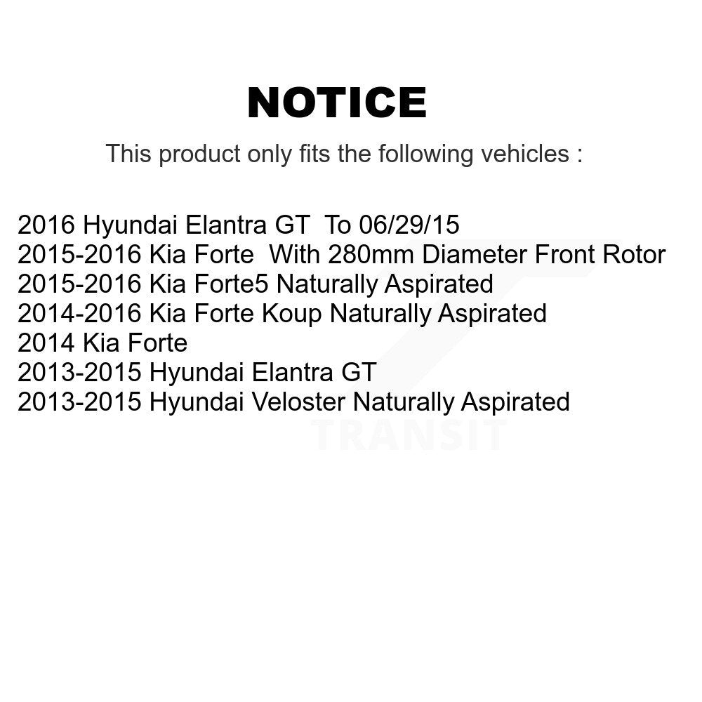 Front Brake Caliper Rotors Semi-Metallic Pad Kit For Hyundai Elantra GT Kia Forte Forte5 KC8-100330P