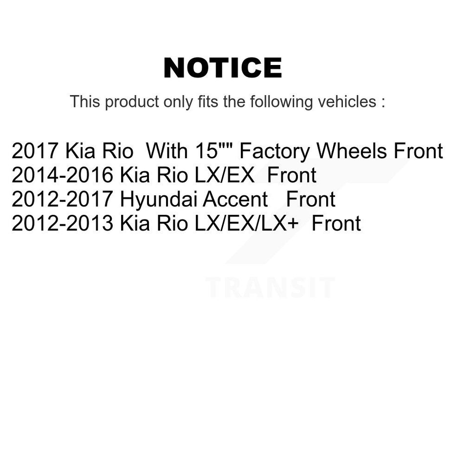 Front Disc Brake Caliper Rotors And Semi-Metallic Pads Kit For Hyundai Accent Kia Rio KC8-100339P