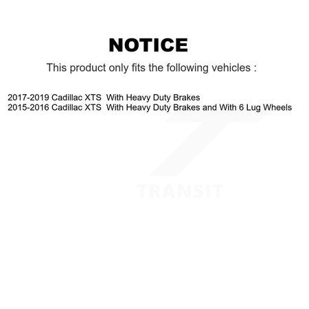 Front Brake Caliper Rotor & Ceramic Pad Kit For 2015-2019 Cadillac XTS With 6 Lug Wheels KC8-100349C