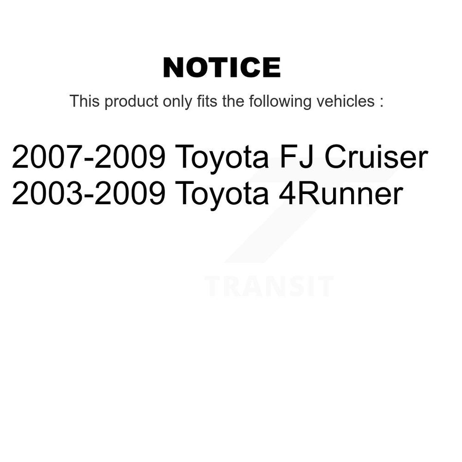 Rear Disc Brake Caliper Rotors And Semi-Metallic Pads Kit For Toyota 4Runner FJ Cruiser KC8-100369S