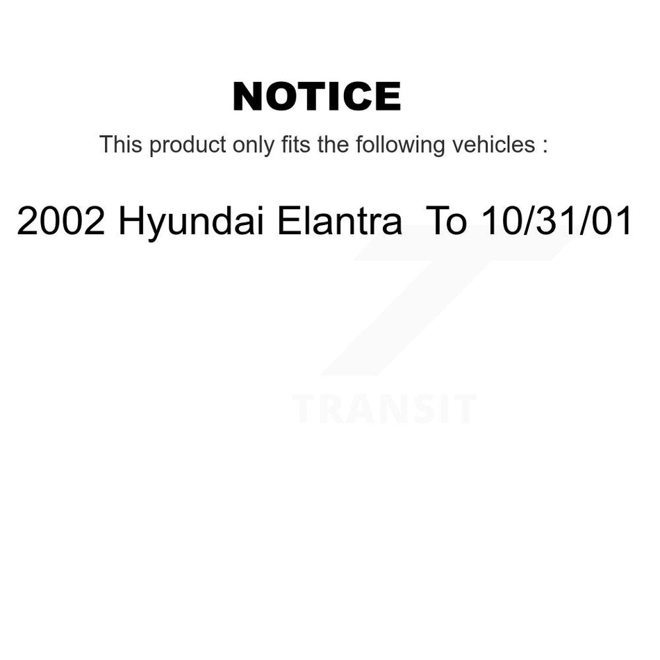 Front Disc Brake Caliper Rotors And Ceramic Pads Kit For 2002 Hyundai Elantra To 10 31 01 KC8-100373N