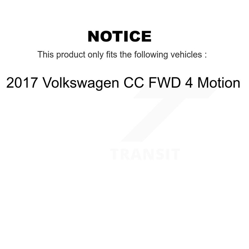 Front Disc Brake Caliper Rotors And Ceramic Pads Kit For 2017 Volkswagen CC FWD 4 Motion KC8-100394N
