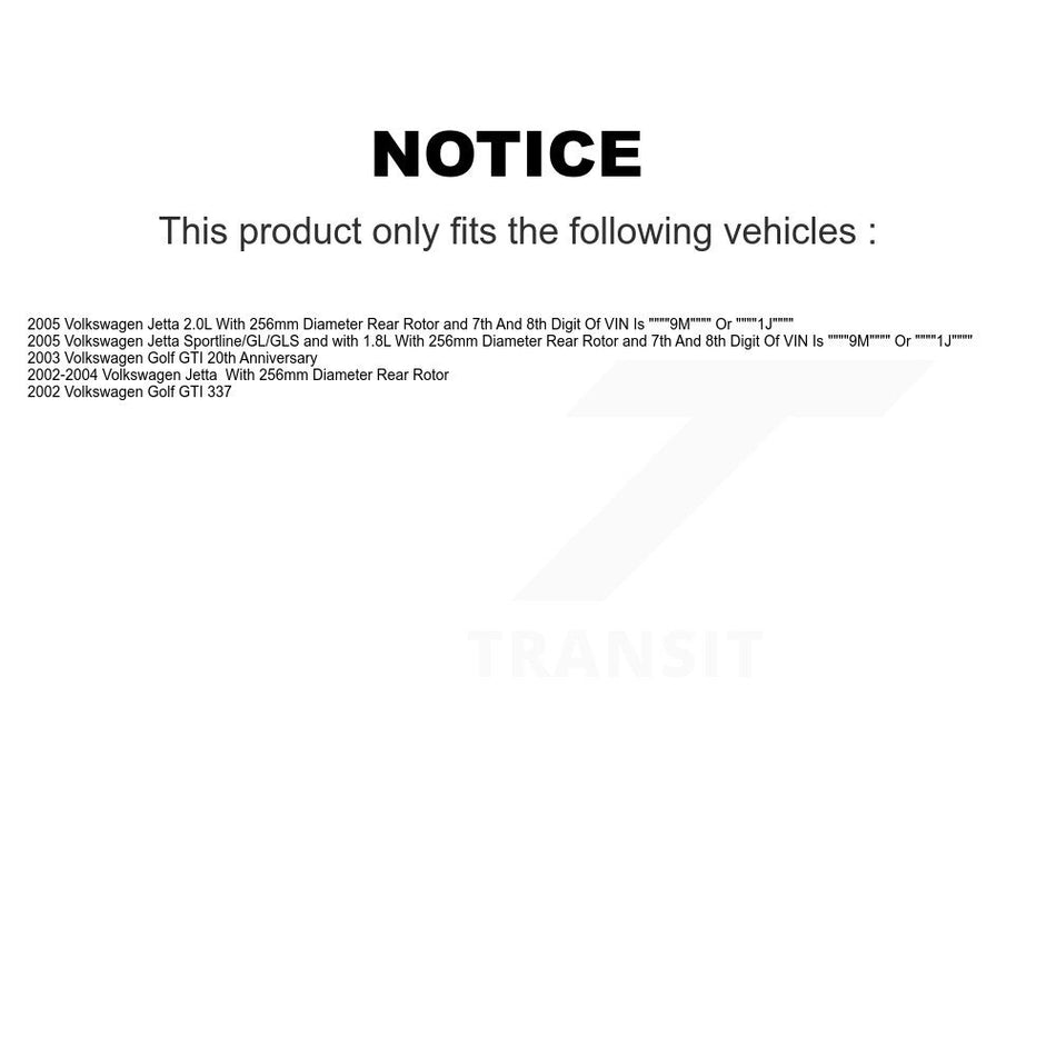 Rear Disc Brake Caliper Rotors And Ceramic Pads Kit For Volkswagen Jetta KC8-100395C