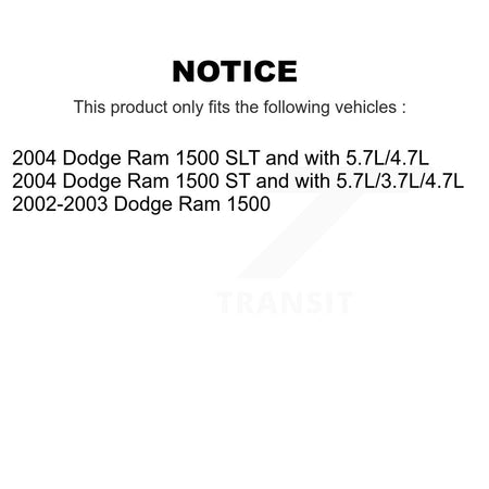 Rear Disc Brake Caliper Rotors And Semi-Metallic Pads Kit For Dodge Ram 1500 KC8-100402P