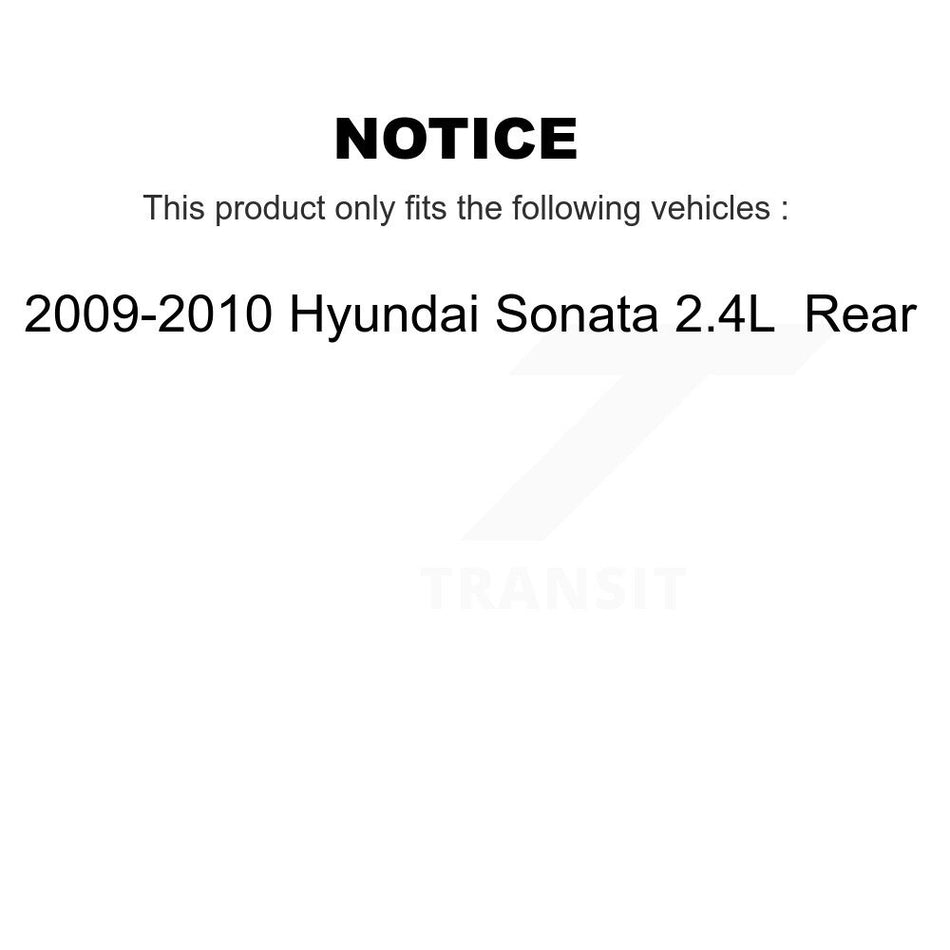 Rear Disc Brake Caliper Rotors And Semi-Metallic Pads Kit For 2009-2010 Hyundai Sonata 2.4L KC8-100403S