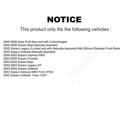 Front Brake Caliper Rotor And Ceramic Pad Kit For Subaru Forester Impreza Outback Legacy KC8-100409N