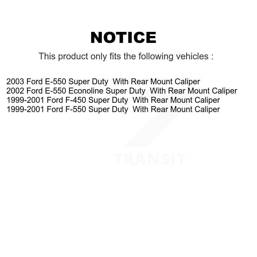 Rear Brake Caliper Rotor And Semi-Metallic Pad Kit For Ford E-550 Super Duty F-450 F-550 KC8-100438P