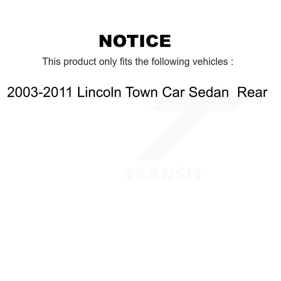 Rear Disc Brake Caliper Rotors And Semi-Metallic Pads Kit For 2003-2011 Lincoln Town Car Sedan KC8-100492P