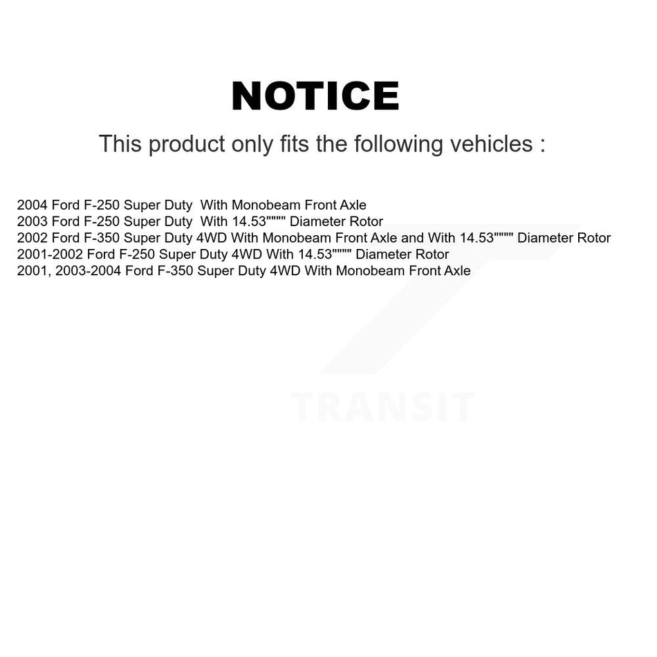 Front Disc Brake Caliper Rotors And Ceramic Pads Kit For Ford F-350 Super Duty F-250 KC8-100493T