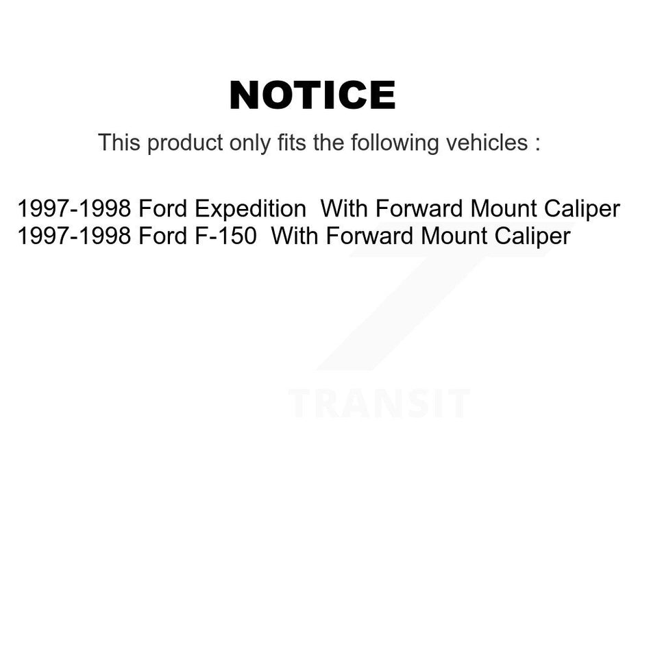 Rear Disc Brake Caliper Rotors Semi-Metallic Pad Kit For 1997-1998 Ford F-150 Expedition KC8-100495P