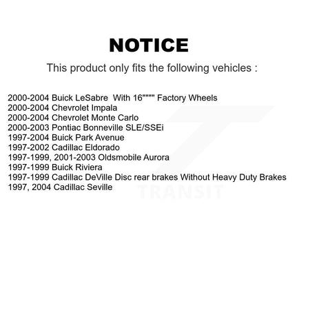 Front Brake Caliper Rotor Ceramic Pad Kit For Chevrolet Impala Buick LeSabre Monte Carlo KC8-100517N