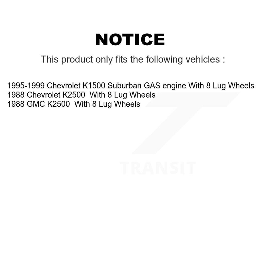 Front Disc Brake Caliper Rotors And Semi-Metallic Pads Kit For Chevrolet K1500 Suburban K2500 GMC With 8 Lug Wheels KC8-100525N
