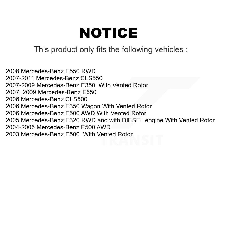 Rear Brake Caliper Rotor & Semi-Metallic Pad Kit For Mercedes-Benz E350 E500 E320 CLS550 KC8-100576S