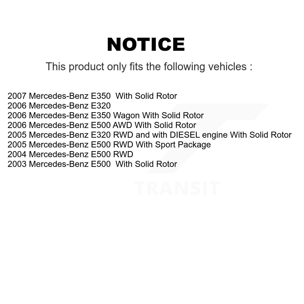 Rear Disc Brake Caliper Rotor And Semi-Metallic Pad Kit For Mercedes-Benz E350 E320 E500 KC8-100577S