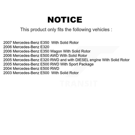 Rear Disc Brake Caliper Rotor And Semi-Metallic Pad Kit For Mercedes-Benz E350 E320 E500 KC8-100577S
