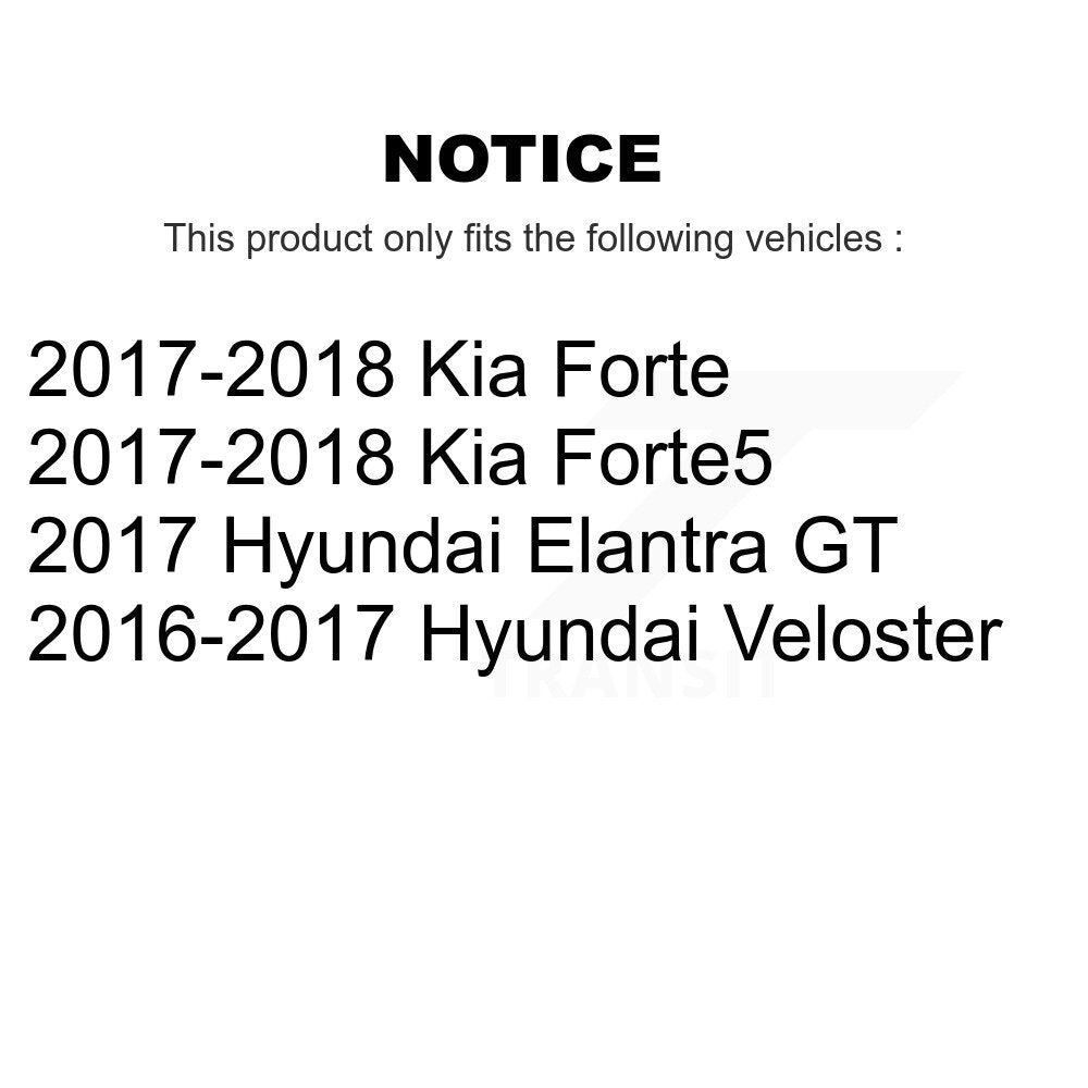 Rear Brake Caliper Rotors Semi-Metallic Pad Kit For Kia Forte Hyundai Forte5 Veloster GT KC8-100623P