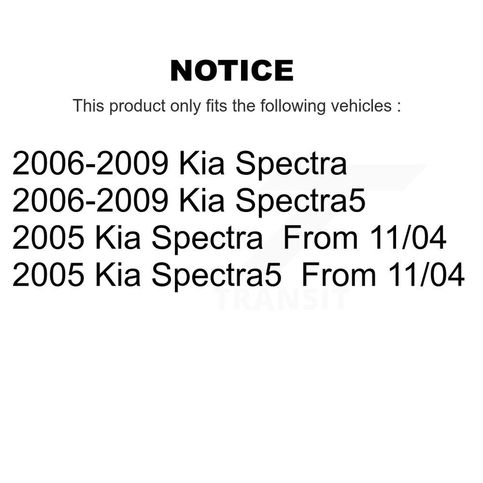 Rear Disc Brake Caliper Rotors And Ceramic Pads Kit For Kia Spectra Spectra5 KC8-100641C