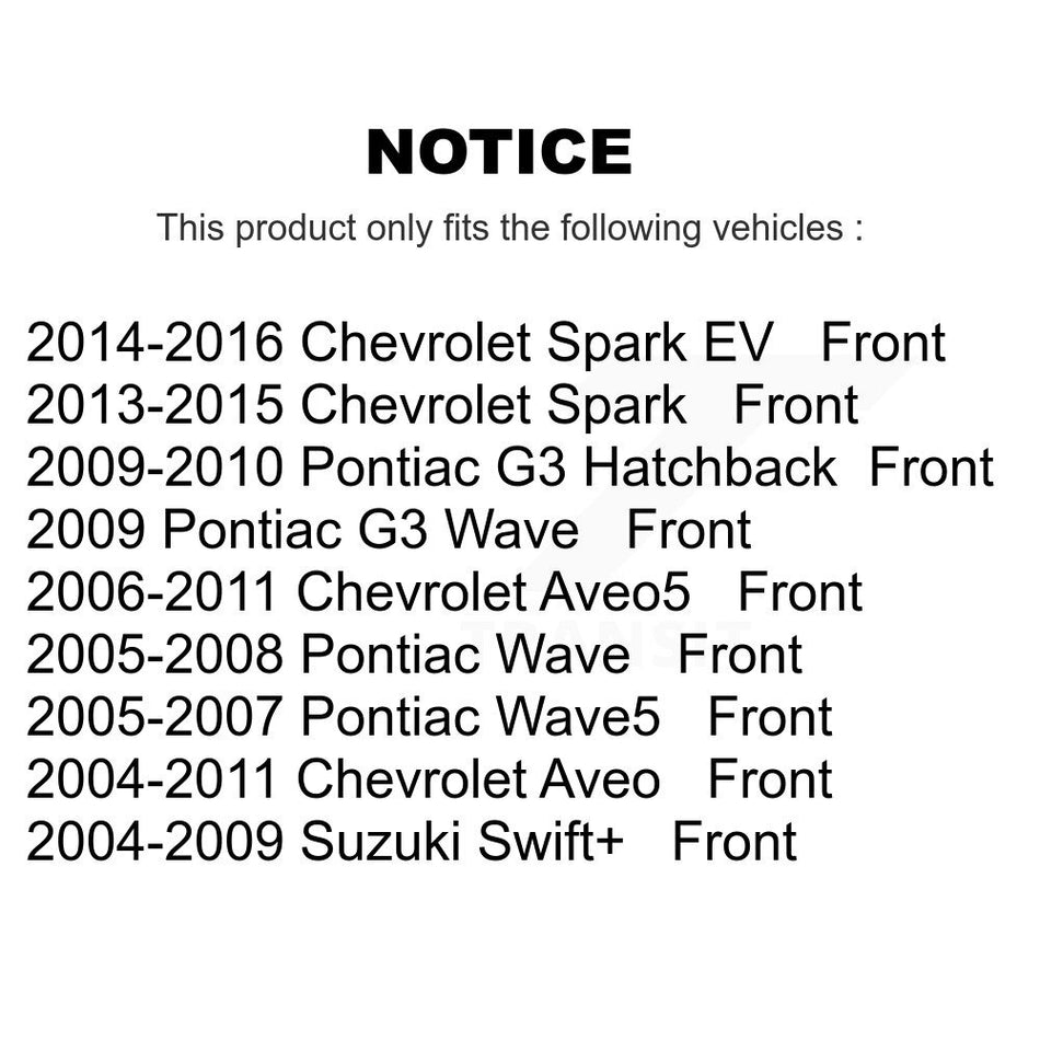 Front Disc Brake Caliper Rotors And Semi-Metallic Pads Kit For Chevrolet Aveo Spark Aveo5 EV Pontiac G3 Suzuki Wave Wave5 Swift+ KC8-100660N