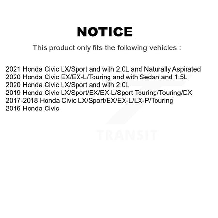 Rear Disc Brake Caliper Rotors And Semi-Metallic Pads Kit For Honda Civic KC8-100661S