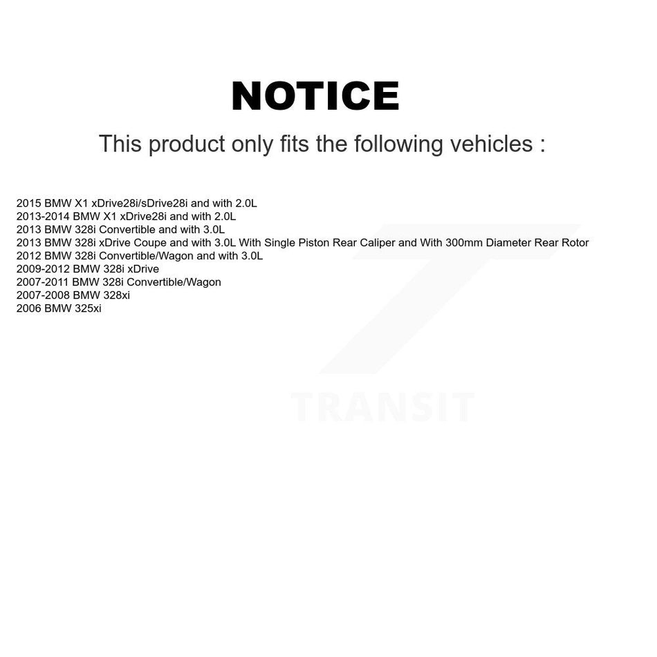 Rear Disc Brake Caliper Rotors And Semi-Metallic Pads Kit For BMW 328i xDrive X1 328xi 325xi KC8-100666P