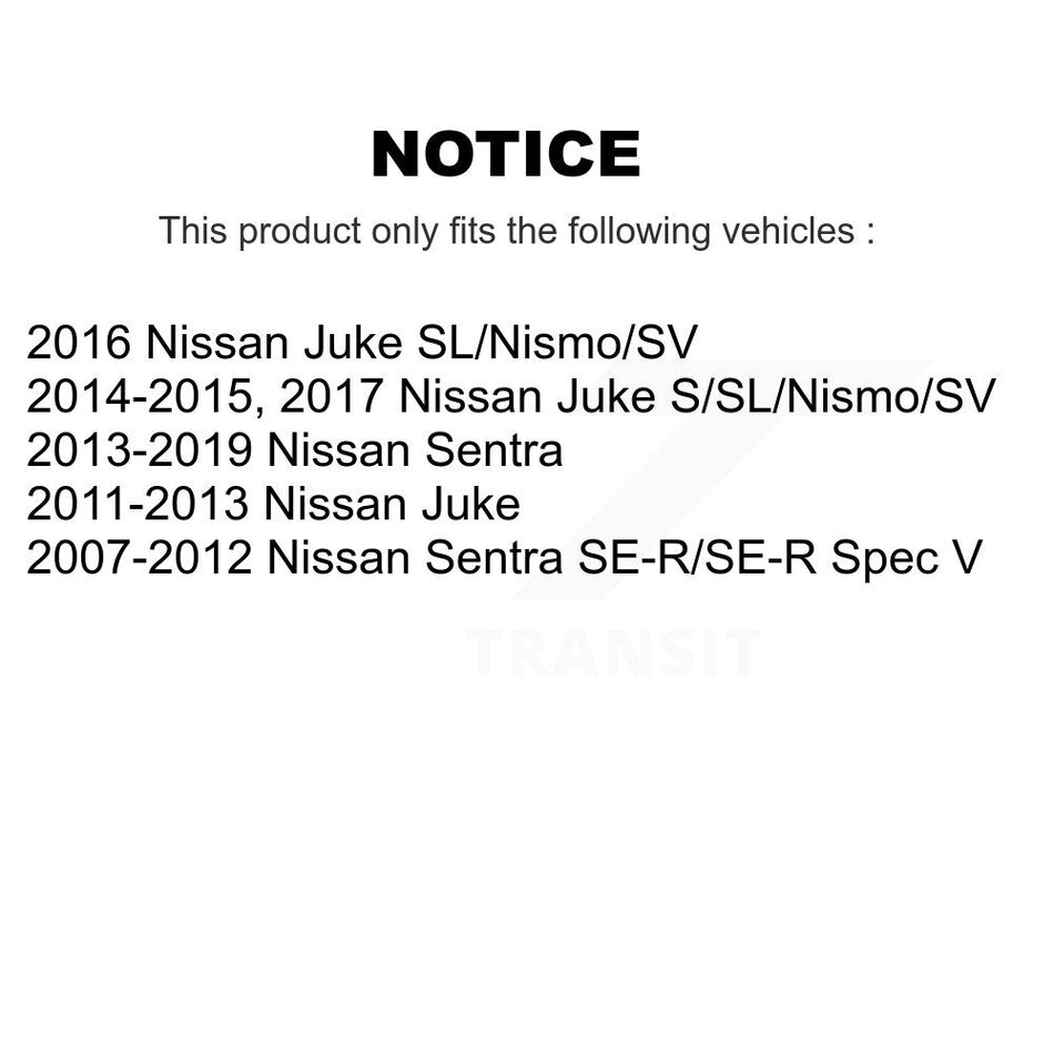 Rear Disc Brake Caliper Rotors And Semi-Metallic Pads Kit For Nissan Sentra Juke KC8-100676P