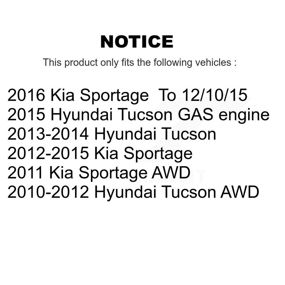 Front Disc Brake Caliper Rotors And Ceramic Pads Kit For Hyundai Tucson Kia Sportage KC8-100697T