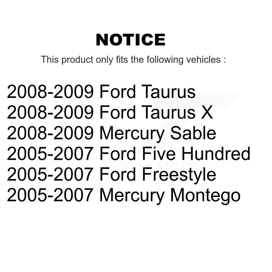 Rear Disc Brake Caliper Rotors And Semi-Metallic Pads Kit For Ford Five Hundred Freestyle Taurus Mercury Montego X Sable KC8-100712P