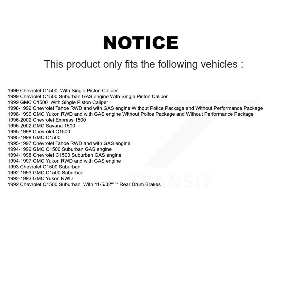 Front Disc Brake Caliper Rotors And Semi-Metallic Pads Kit For Chevrolet C1500 GMC Tahoe Suburban Yukon Express 1500 Savana KC8-100726S