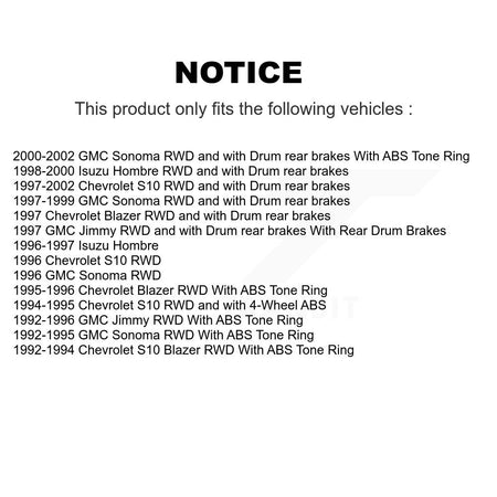 Front Rear Brake Caliper Rotors Drum Semi-Metallic Pad Shoe & Hardware Kit (9Pc) For S10 KC8-100745S