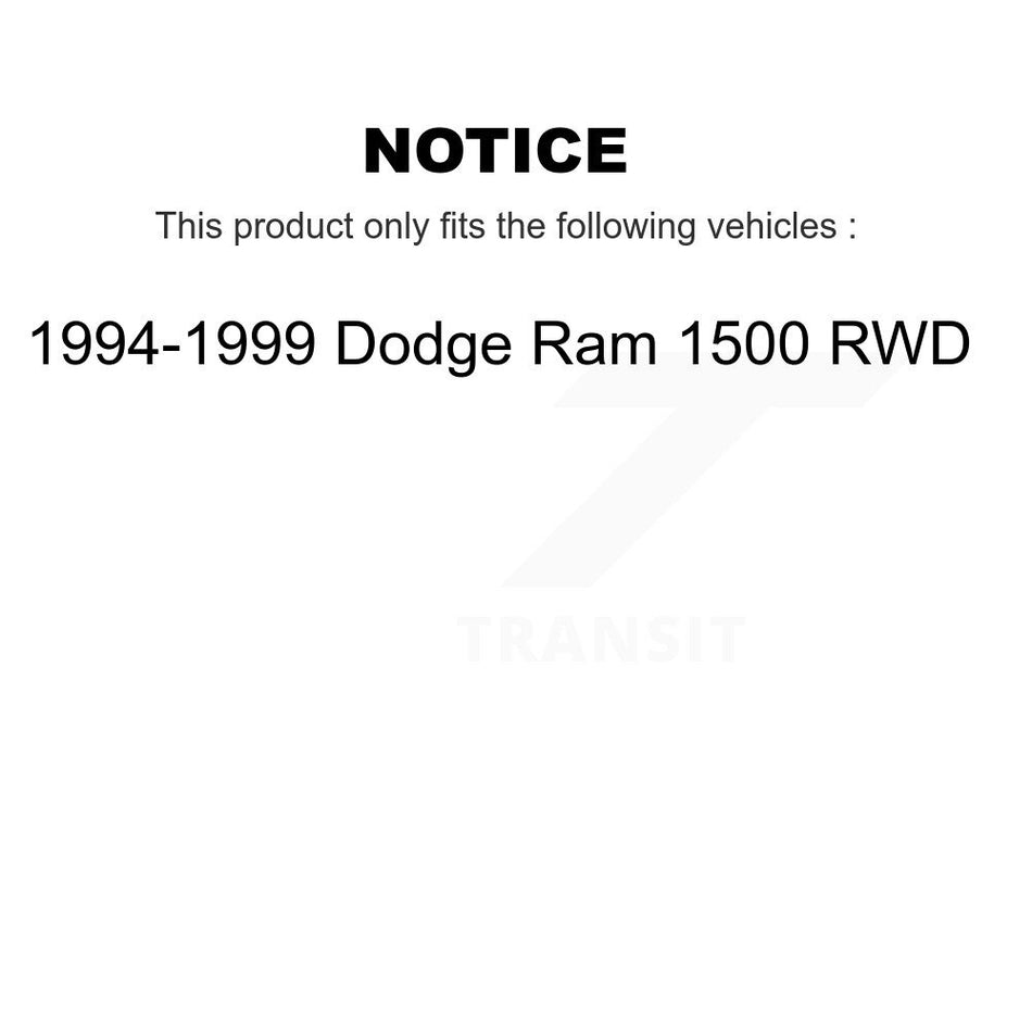 Front Rear Disc Brake Caliper Rotors Drums Semi-Metallic Pads Shoes And Hardware Kit (9Pc) For 1994-1999 Dodge Ram 1500 RWD KC8-100752S