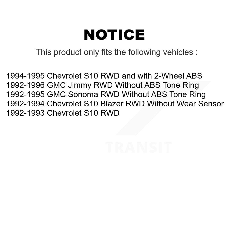 Front Rear Brake Caliper Rotors Drum Ceramic Pads Kit (8Pc) For Chevrolet S10 GMC Sonoma KC8-100758T