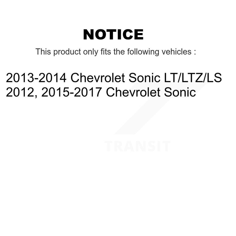 Front Rear Disc Brake Caliper Rotors Drums Semi-Metallic Pads Kit (8Pc) For Chevrolet Sonic KC8-100762S
