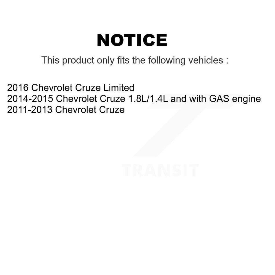 Front Rear Disc Brake Caliper Rotors Drums Semi-Metallic Pads Kit (8Pc) For Chevrolet Cruze Limited KC8-100780S