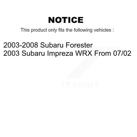 Front Rear Disc Brake Caliper Rotor Drum Semi-Metallic Pad Kit (8Pc) For Subaru Forester KC8-100803P