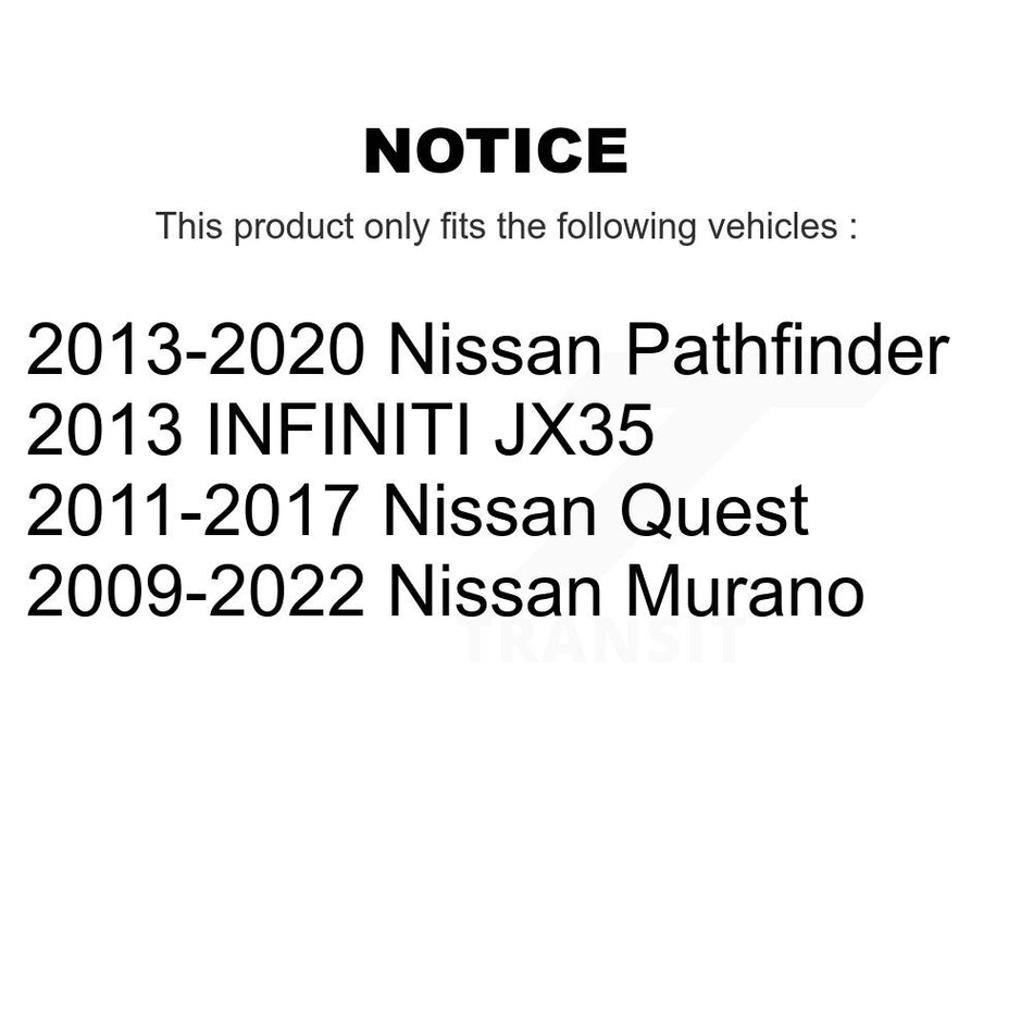 Rear Disc Brake Caliper Rotors And Ceramic Pads Kit For Nissan Murano Pathfinder Quest INFINITI JX35 KC8-100881N